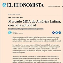 Mercado M&A de Amrica Latina, con baja actividad